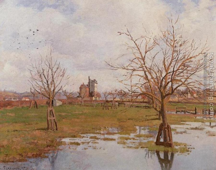 Camille Pissarro : Landscape with Flooded Fields